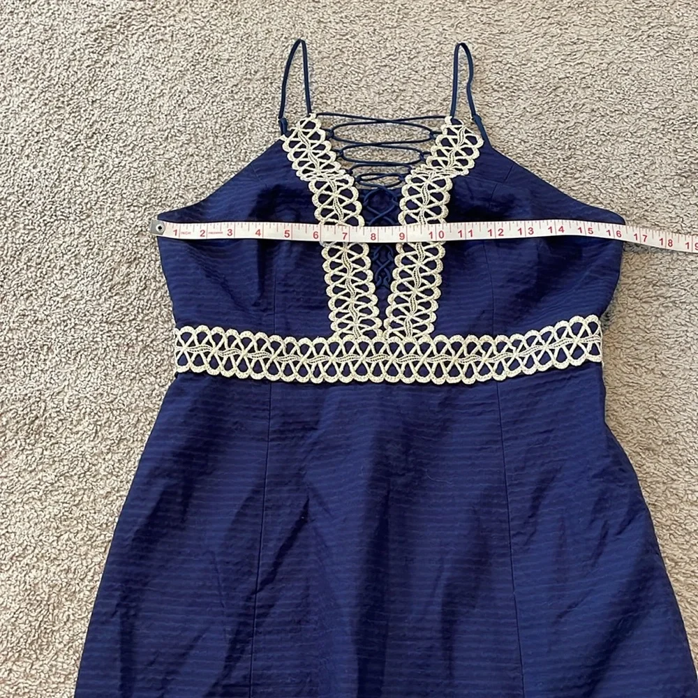 Lilly Pulitzer Trisha Navy and Gold Shift Dress - Picture 11 of 14